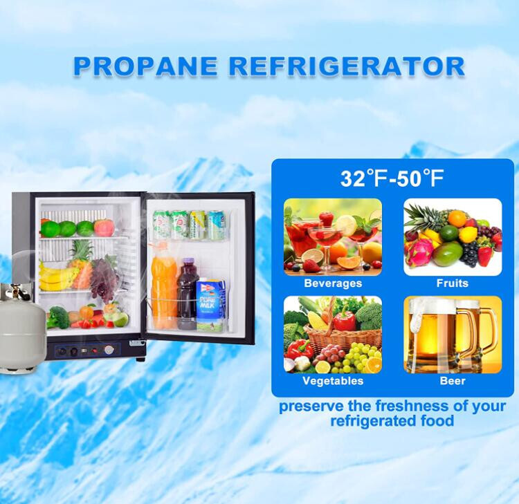 3-Way Propane Gas Fridge Camper Caravan RV Motorhome LPG 12V 110V Cooler 40L