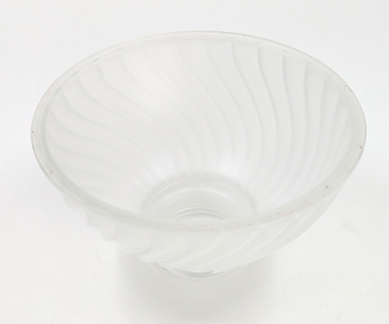 NOS! Frosted Swirl 6-1/2” dia. Low Bowl Glass Light Shade 2-1/4” Fitter VG Cond.