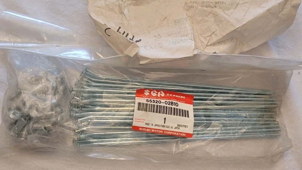 Suzuki RM85 Front Wheel Spoke Set OEM Part# 55230-02B10 New Fits 2003 To 2023