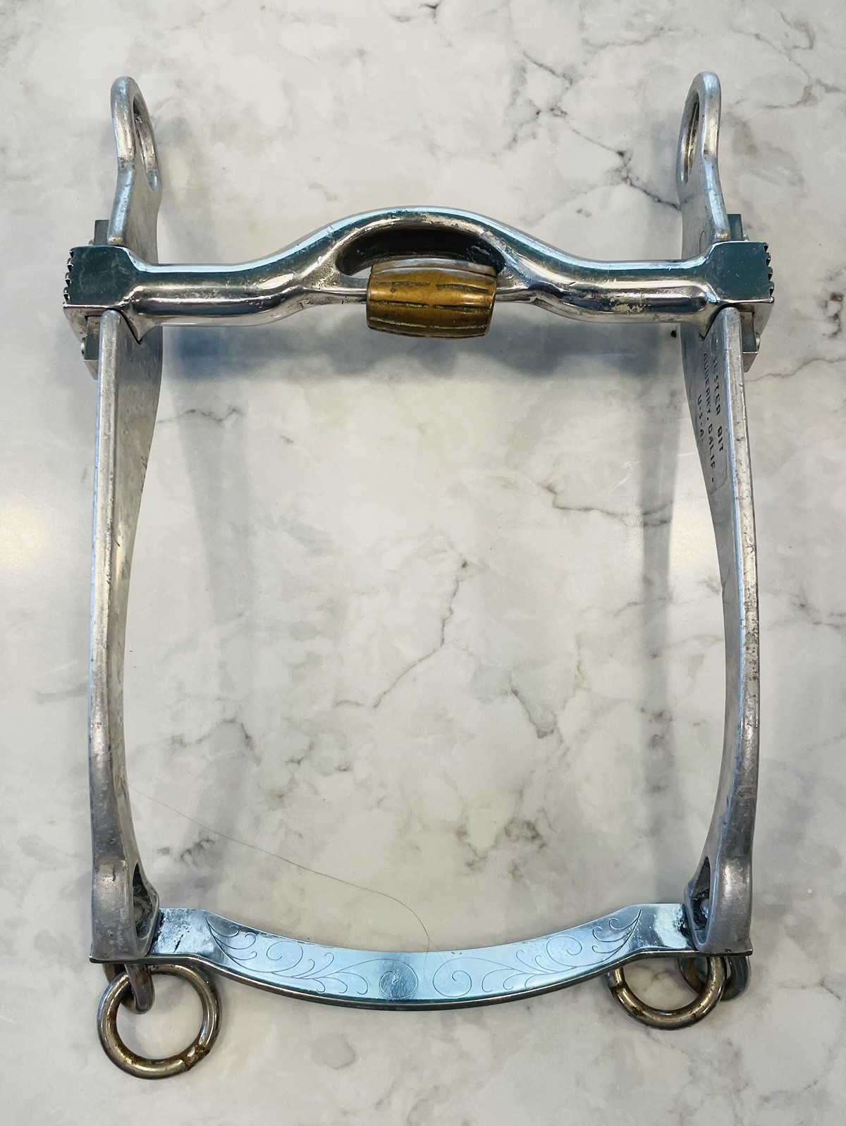 SLIESTER STAINLESS STEEL HORSE BIT 4-7/8 with roller