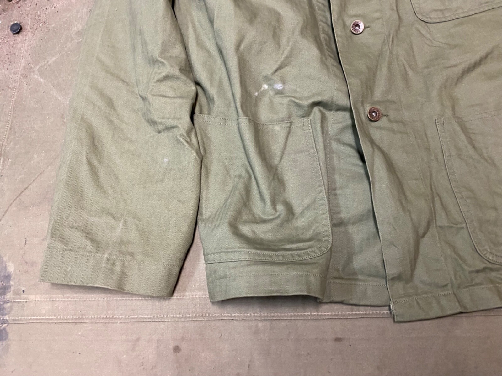 WWII US USMC MARINE P1941 P41 COMBAT FIELD HBT JACKET-SIZE LARGE 44R