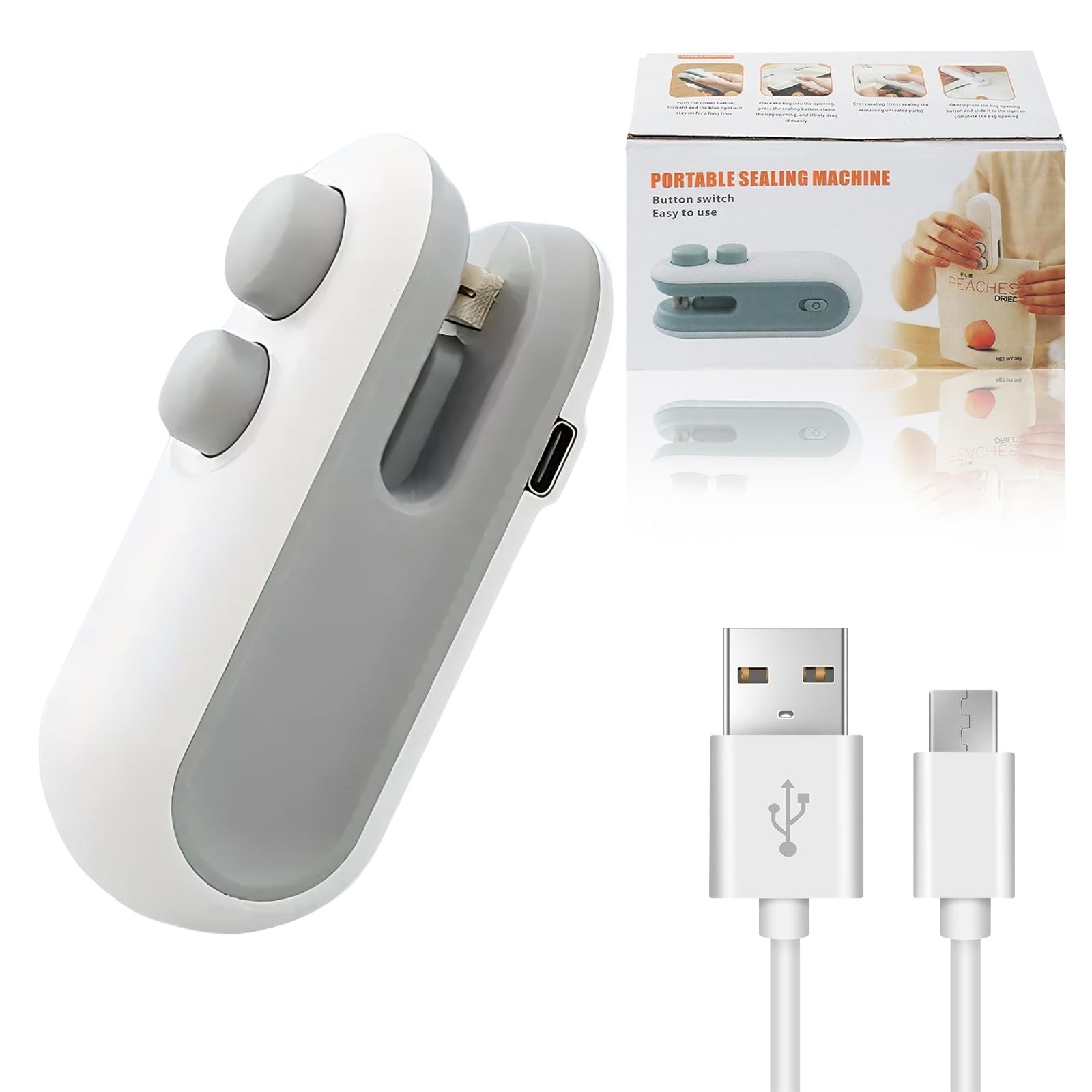 Mini 2-in-1 Snack Heat Sealer, Cutting Portable Food Sealer for Snack Sealing