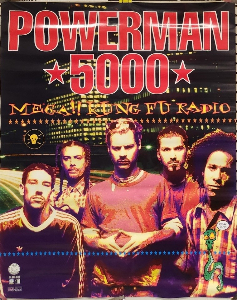 Powerman 5000 1997 Mega! Kung Fu promotional BIG Poster Excellent NEW old stock