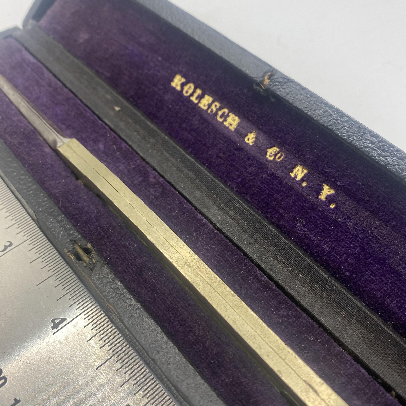Vintage Kolesch & Co NY Brass Proportional Divider Drafting Tool Original Box