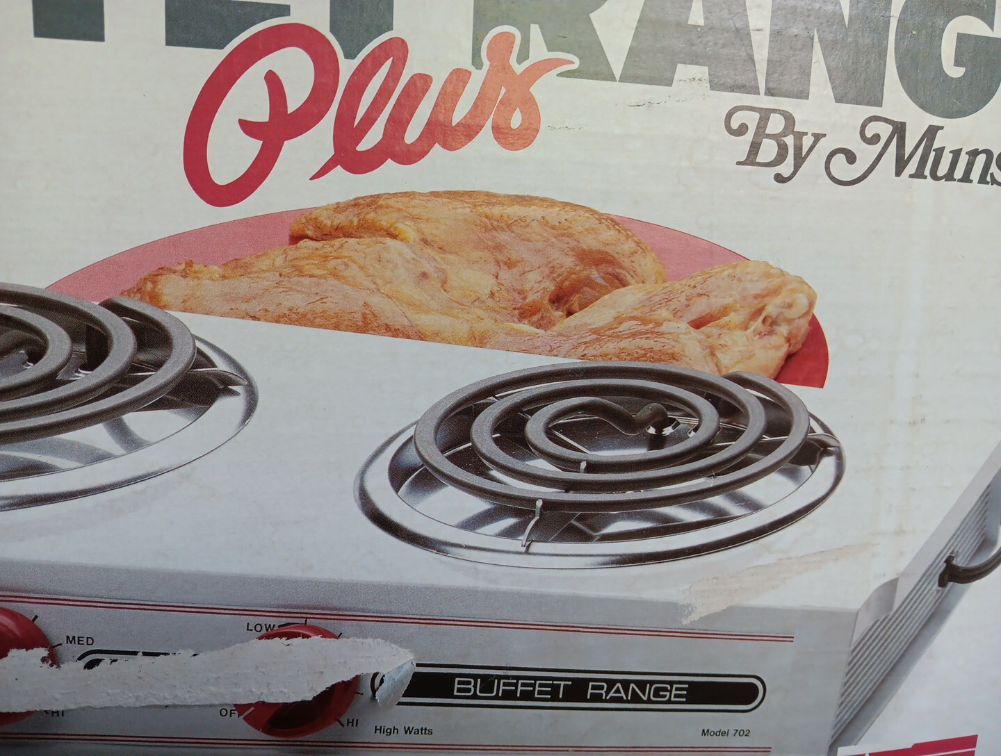 Vtg Buffet Range Plus Munsey Model 702 U.S.A Sealed Box 2 Burner N.O.S Retro Kit