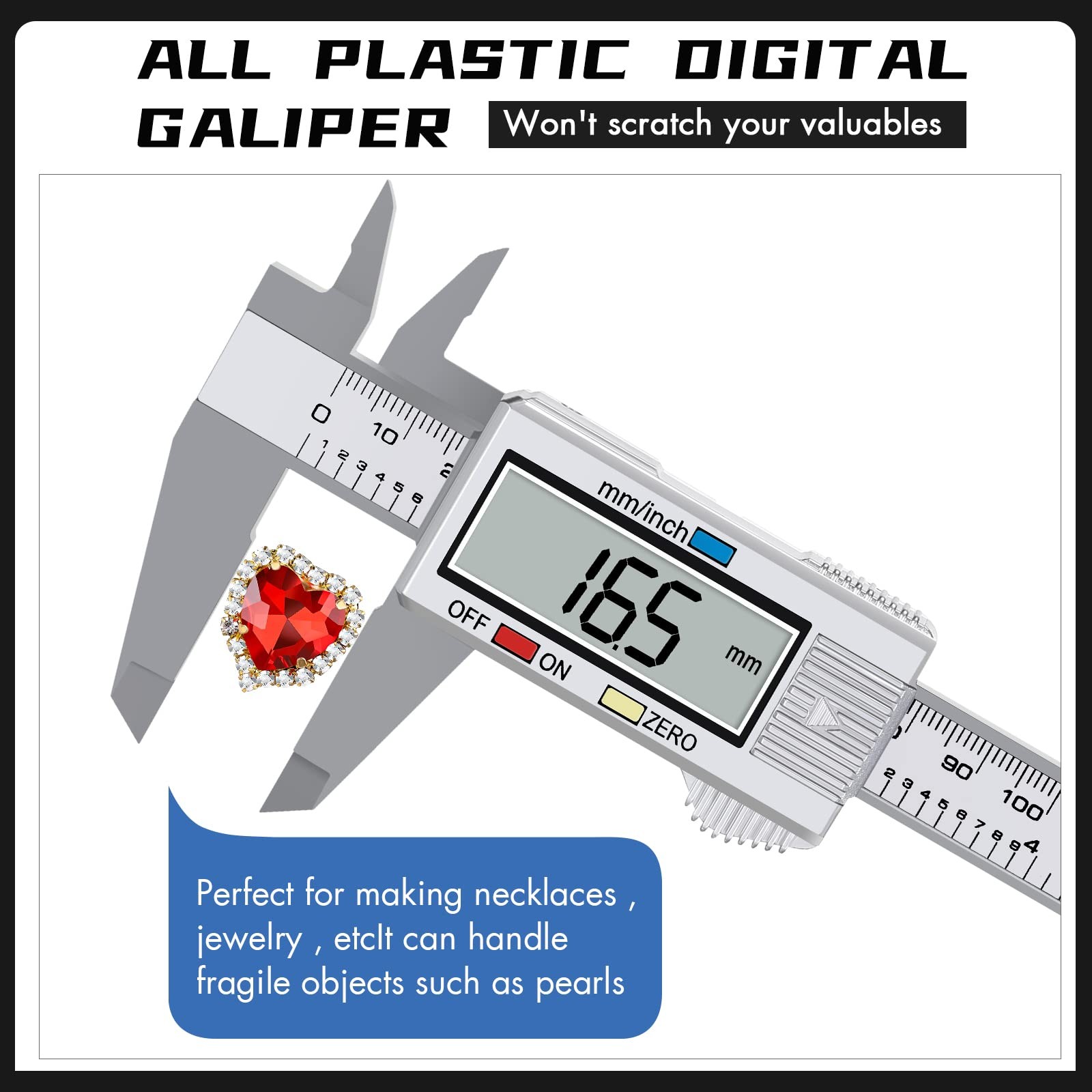 Electronic Digital Caliper, LCD | 0 to 6 inch inch/mm Conversion, Automatic S...