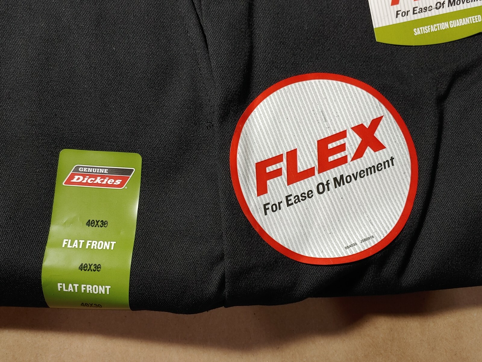 Dickies Work Pants Mens Flat Front Flex Straight Leg Slim Fit Black Size 40x30