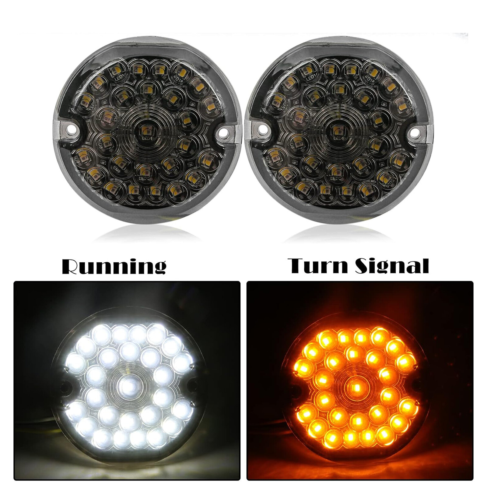 3-1/4" 1157 LED Turn Signals Blinker Lights For Harley Road King Electra Glide