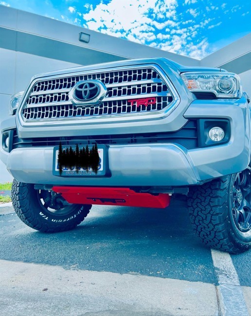 APC21 - Custom Skid Plate - Fits 05-23 Toyota Tacoma - Black with Red