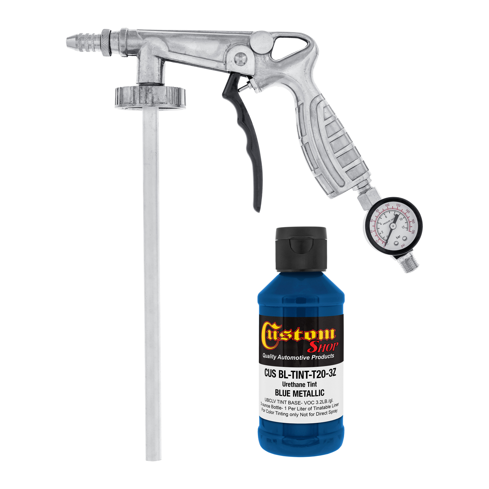 Raptor Blue Metallic Urethane Spray-On Truck Bed Liner Spray Gun, 4 Liters