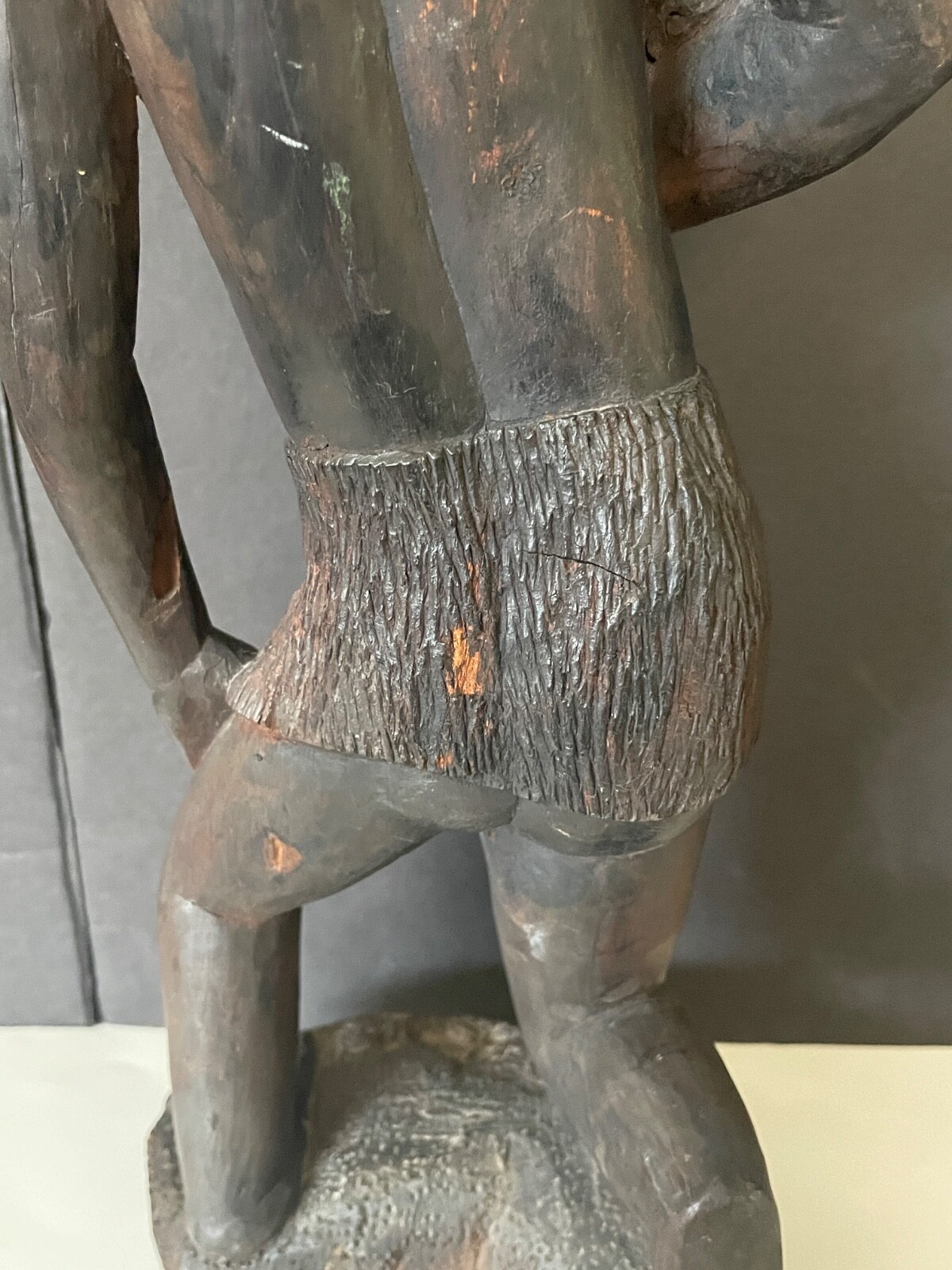 African Nigerian Yoruba large hand carved wood female woman figurine statue 19"