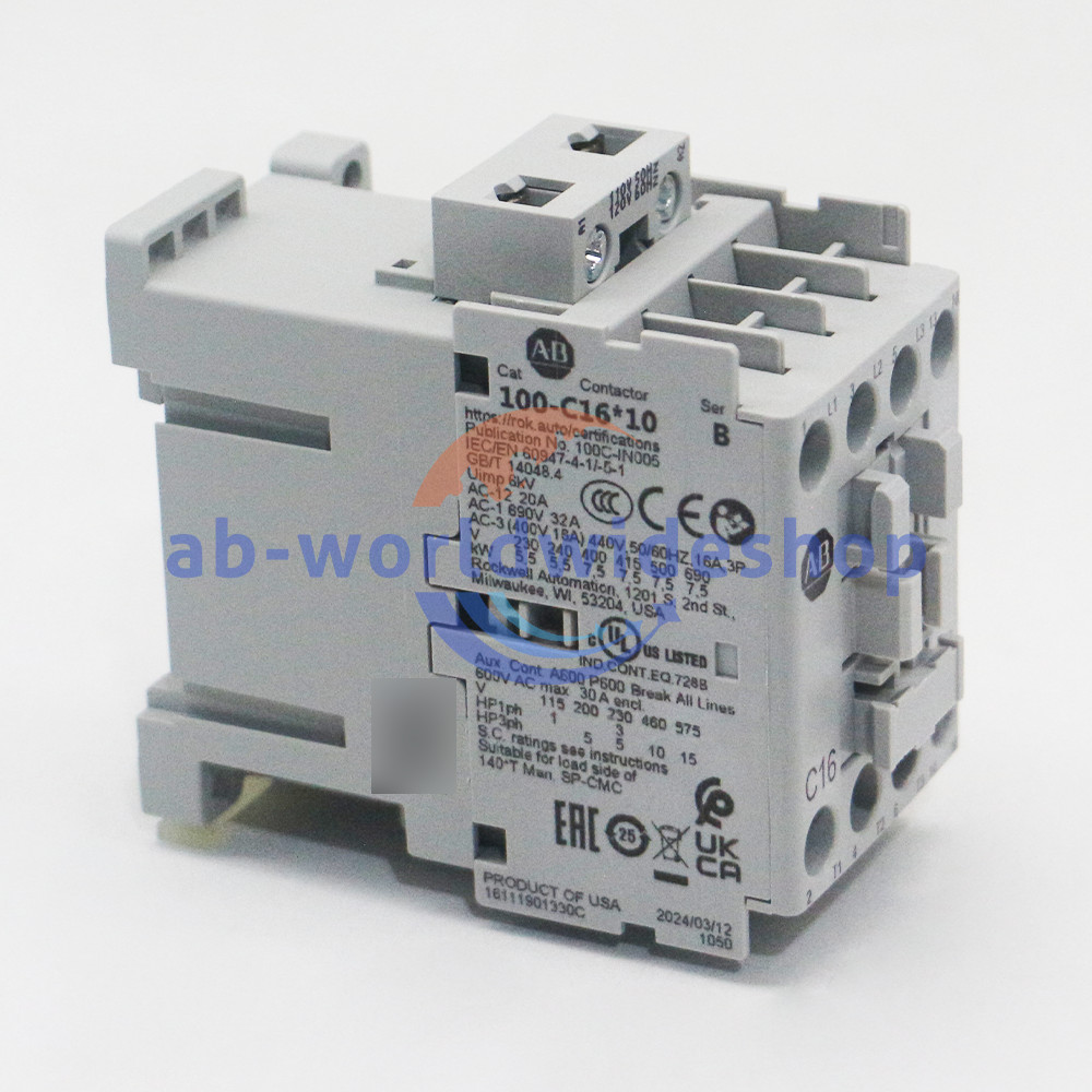 New Allen-Bradley 100-C16D10 100-C IEC Contactor, Screw Terminals Line Side 16A