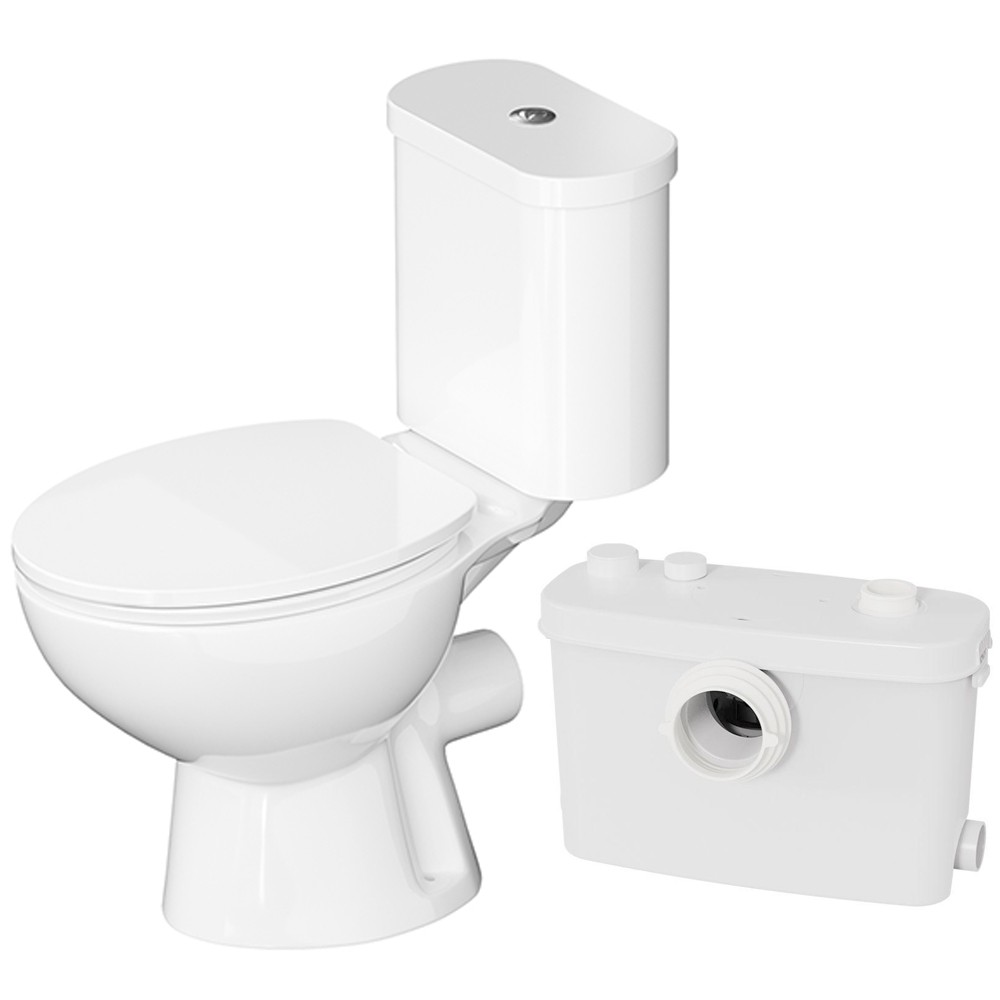 Macerating Toilet System with 500W Pump Upflush Dual Flush Toilet for Basement