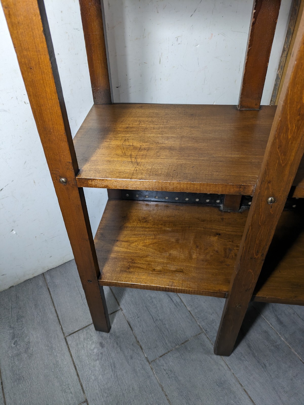 Antique Rustic Mission Arts & Crafts Style Display Book Shelf Open Bookcase