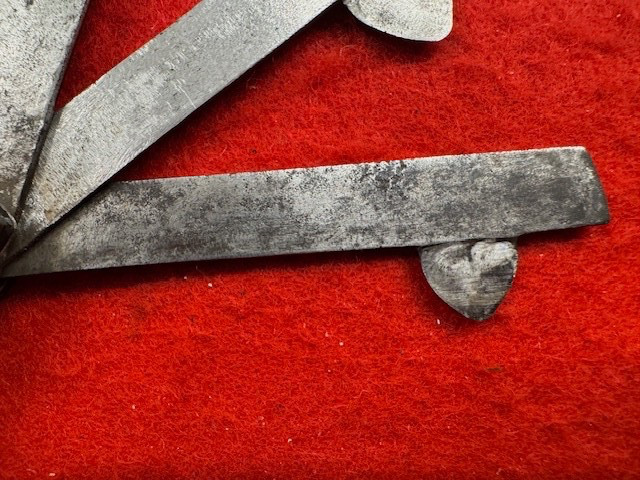 1859 CIVIL WAR THREE BLADE FLEAM, HORN SCALES, NAME ENGRAVED & DATED (674)