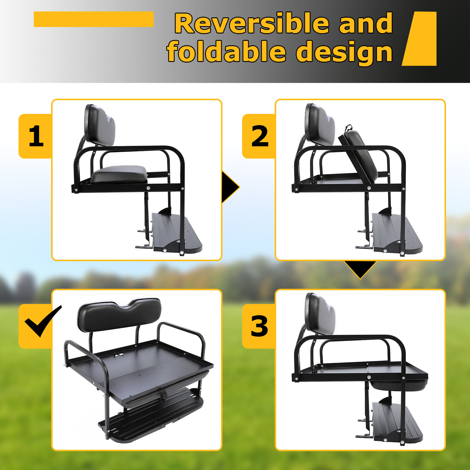 For Yamaha G2 G9 Gas/Electric Golf Cart Rear Flip Seat Kit Golf Cart Back Seat