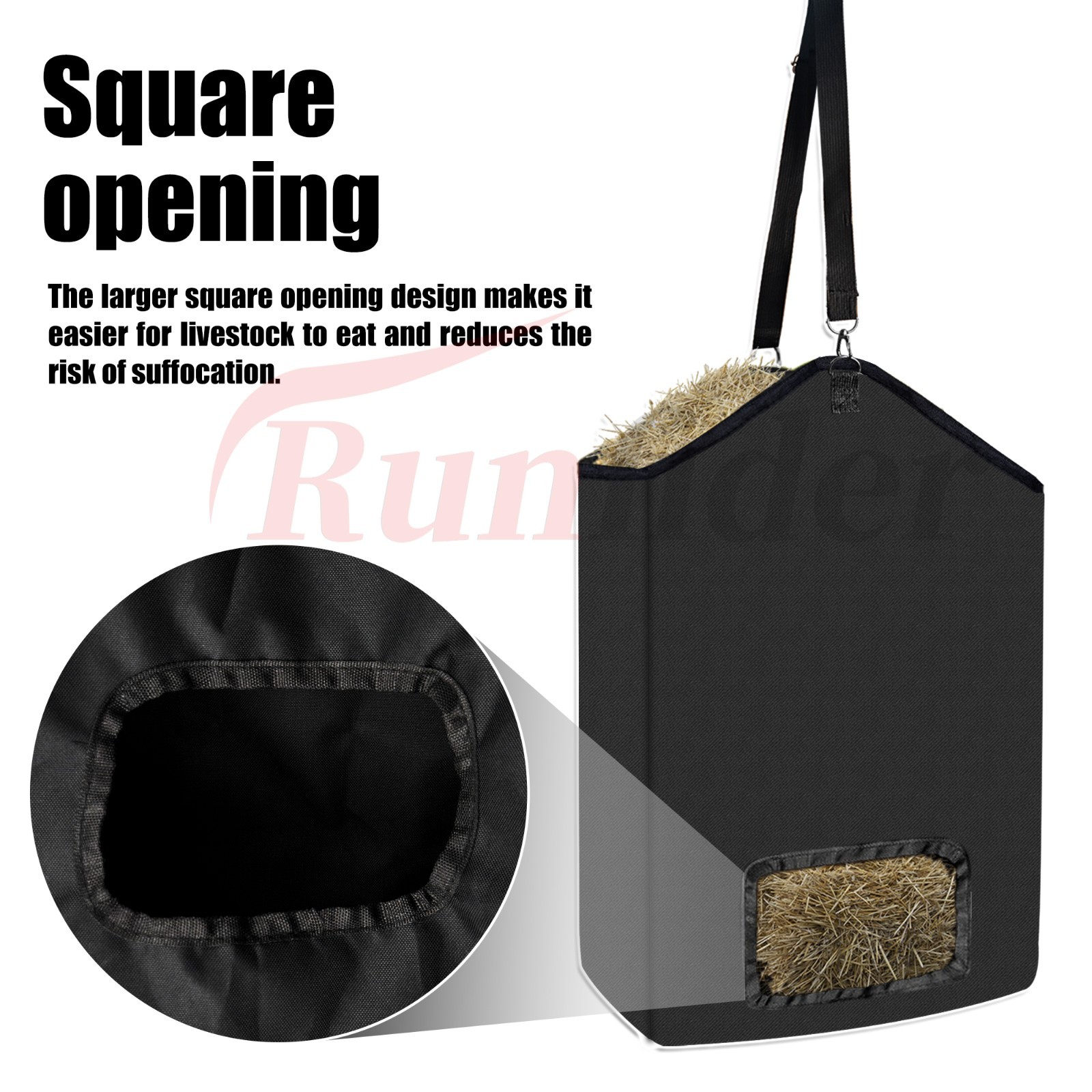 5-Pack Large Hanging Hay Feeder Bags – Heavy-Duty Oxford Fabric, 19.7"x17.7"x6"