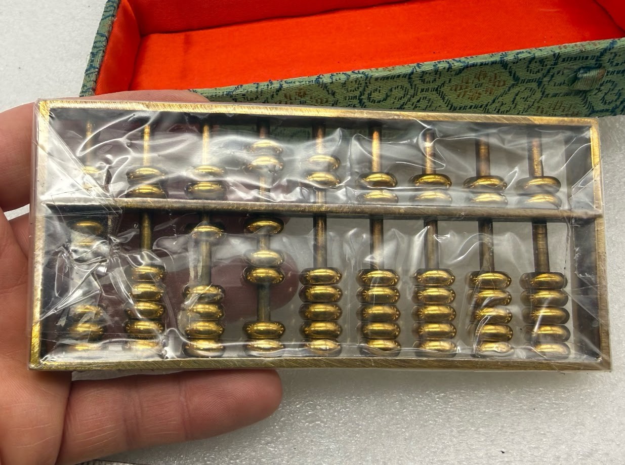 Brass Mini Abacus In Original Box still wrapped looks new as shown!!