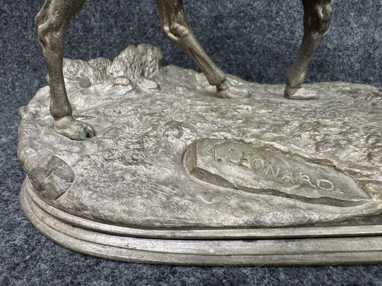 AGATHON LEONARD Antique Bronze Sculpture ~ Arab on Camel Art Signed Rider A 10”