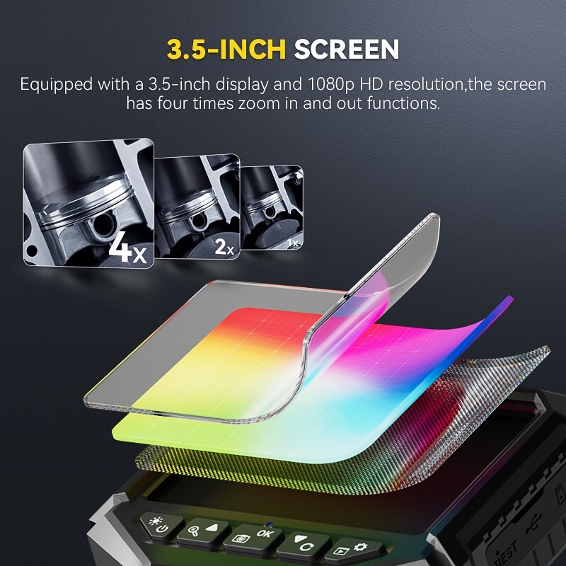 Ralcam Two-Way 210° Inspection Borescope 6.2mm Endoscope Camera 3.3ft Semi Rigid