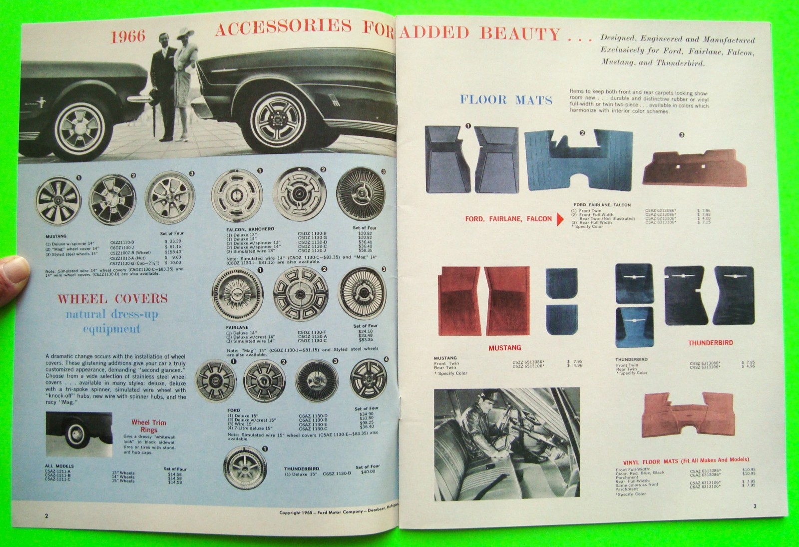 1966 FORD PERFORMANCE ACCESSORIES 32-pg CATALOG Brochure MUSTANG Bronco FAIRLANE