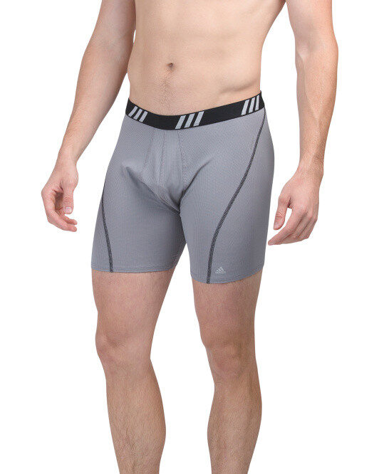 Adidas Men's Boxer Briefs 2 Pack L 36-38 Black Grey Stretch Performance MSRP$26