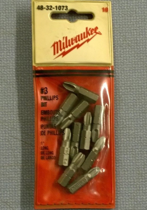 Milwaukee 48-32-1073 Insert Bit Phillips #3 X 1" 10 Pack - Brand New
