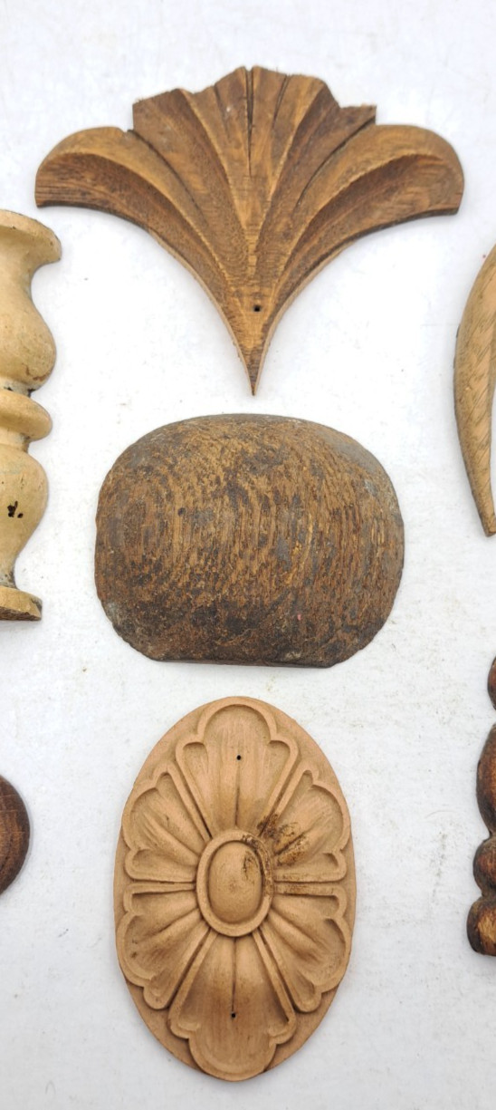 Antique Wooden Decorative Carvings Furnisher Wall Decorations Old Vintage Lot