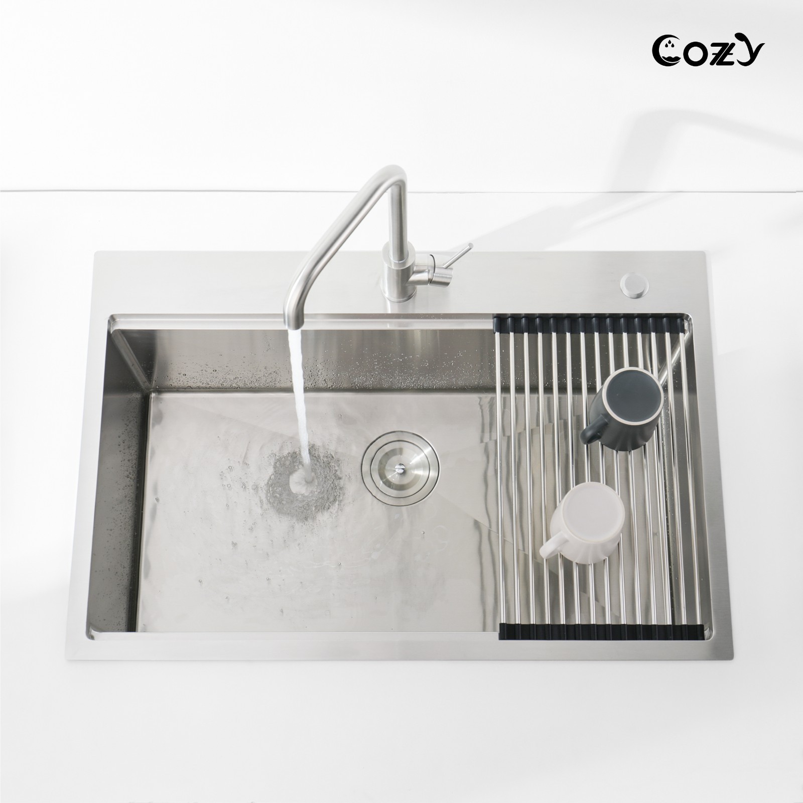 Cozy n Bath 30x22 inch overmount kitchen sink with accessors and drain