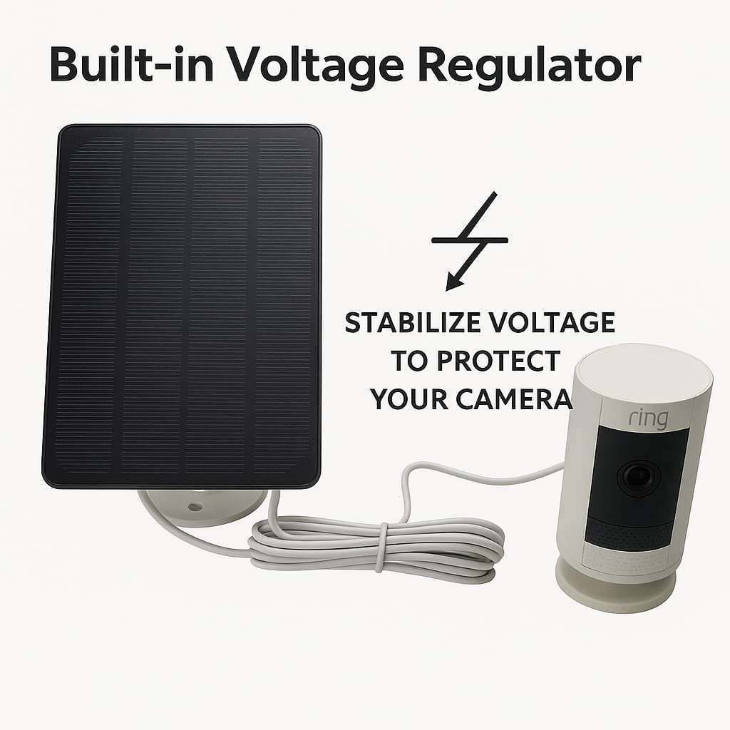 Solar Panel for Ring Camera, 3W Solar Panel Charger
