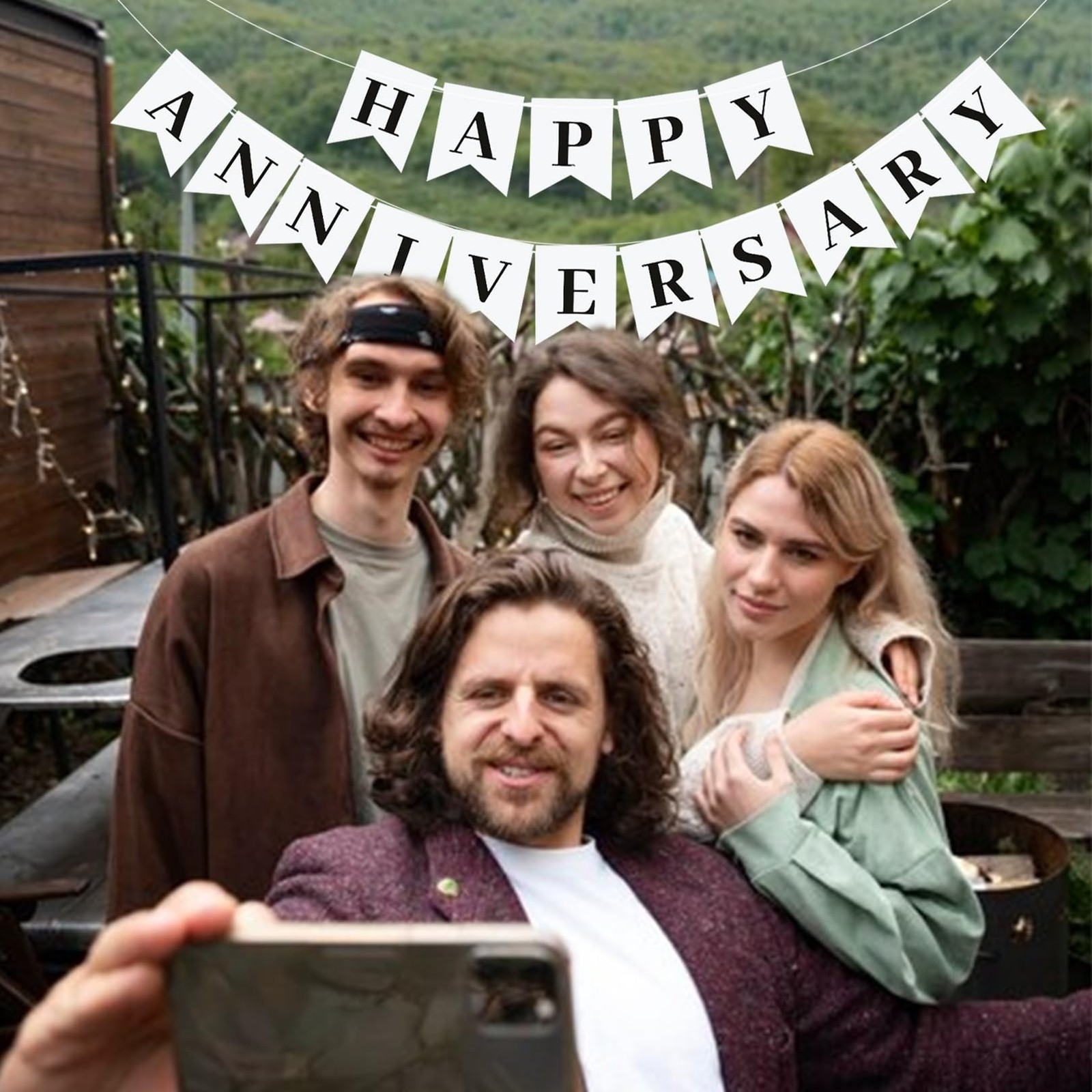 Happy Anniversary Banner,Valentines Day Wedding,Love Party and Background Ind...