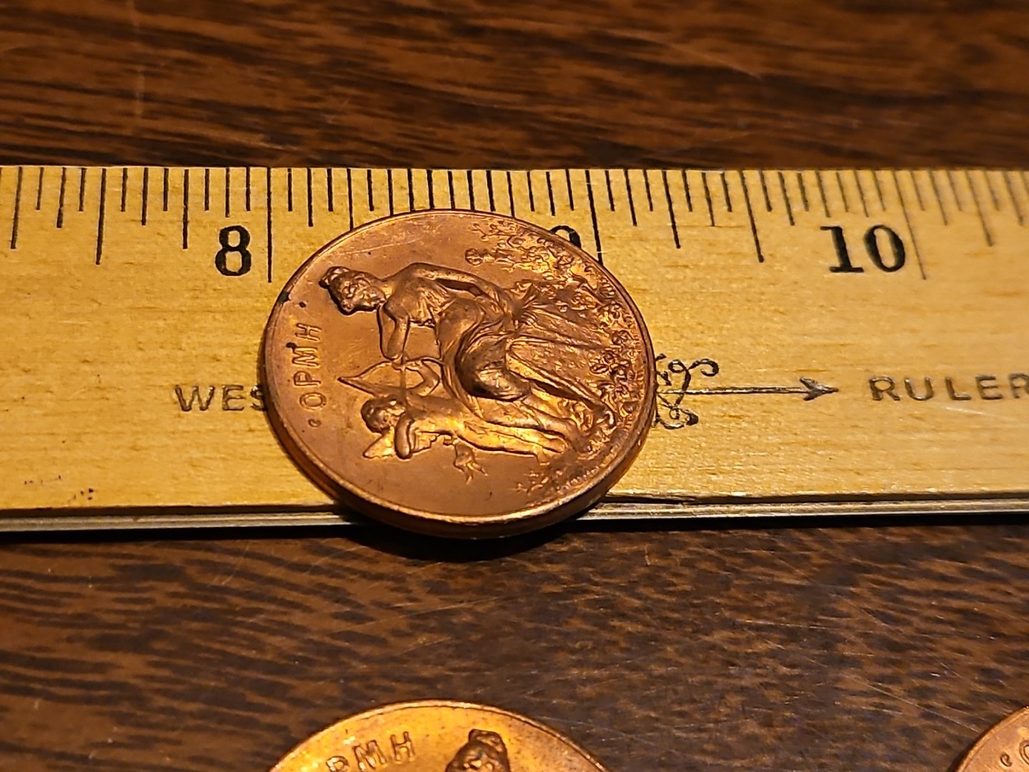 Lot Of 10 Angel CoinPendant France Vintage 60s Brass Stampings Findings Jewelry