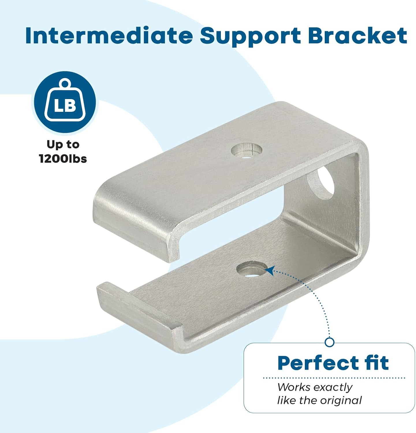Channel Trolley Track Hanger Bracket, Intermediate Support Bracket for All 1-5/8