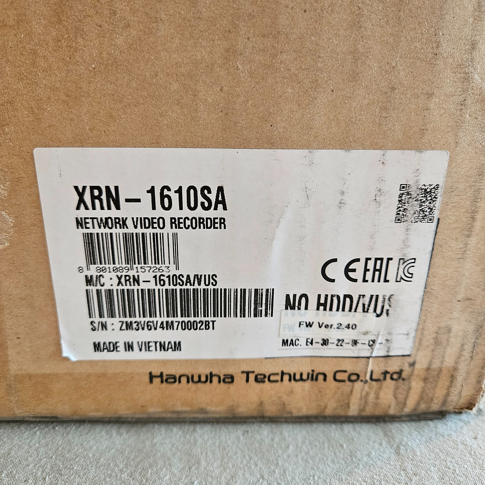 Wisenet XRN-1610SA Network Video Recorder