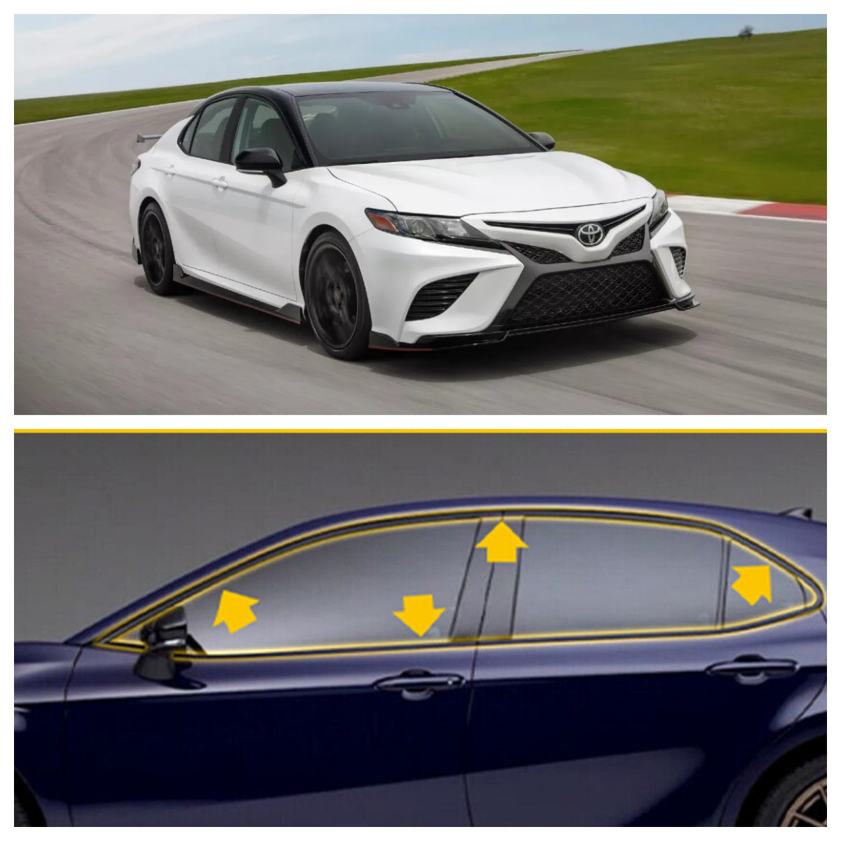 Chrome Delete Blackout Overlay for 2018-2024 Toyota Camry Window Trim