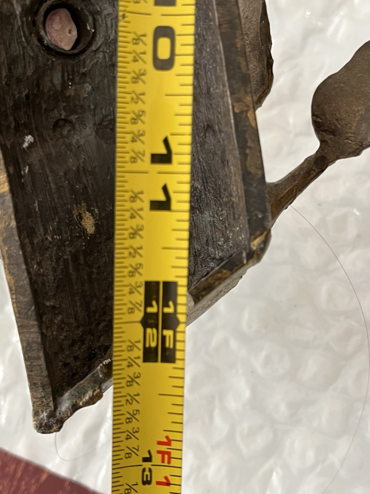 Vintage Pair Solid Bronze Gilt Magical Mystic Forest Wall Candle Holder Sconces