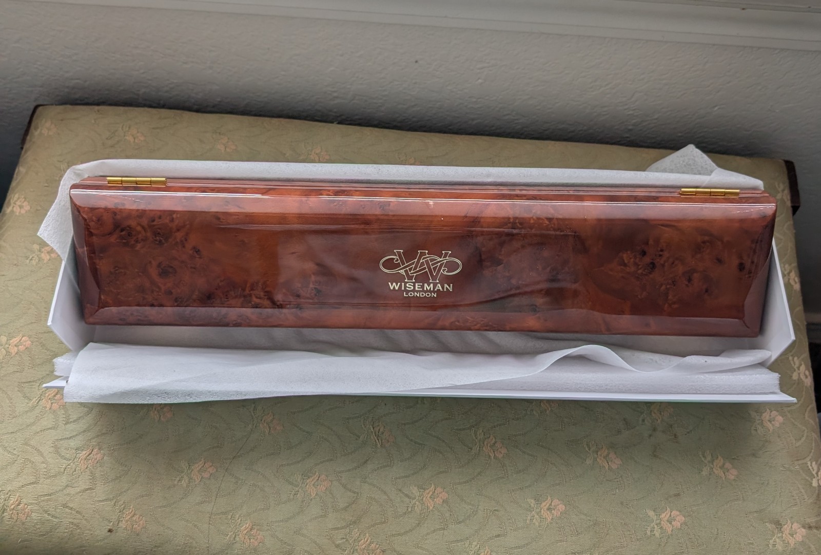 Wiseman Of London Flute Case. Burr Wood. C/B Foot W/Box