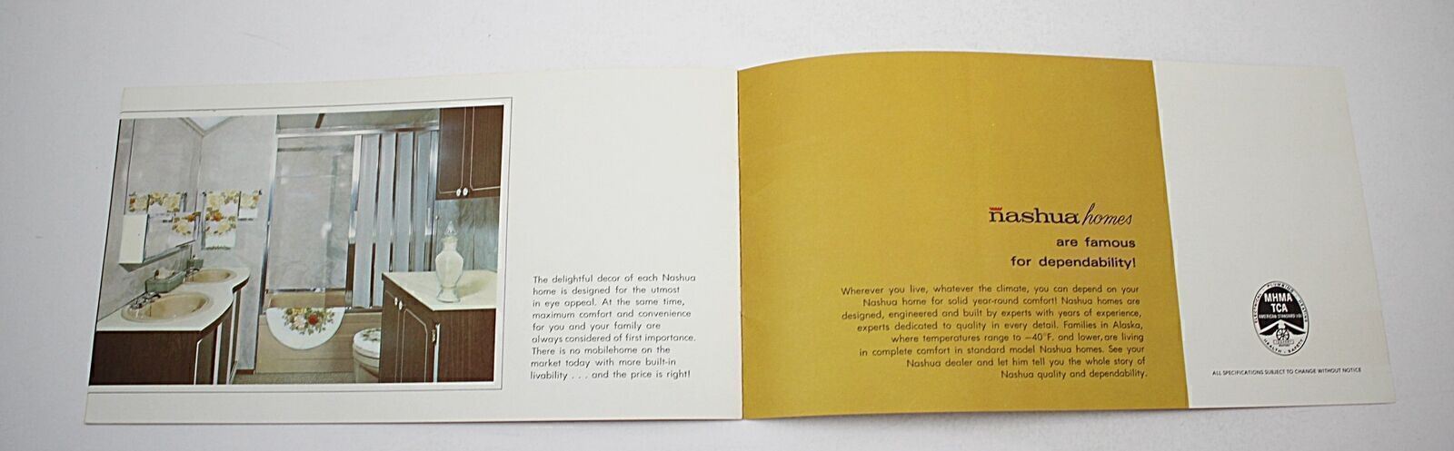 1966 Nashua Mobile Homes Color Ad Brochure Mid-Century Modern #8