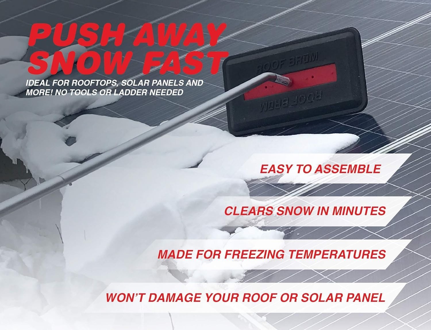 Snow Broom for Roof Snow Removal, 22 Foot - The Ultimate Snow Roof Rake