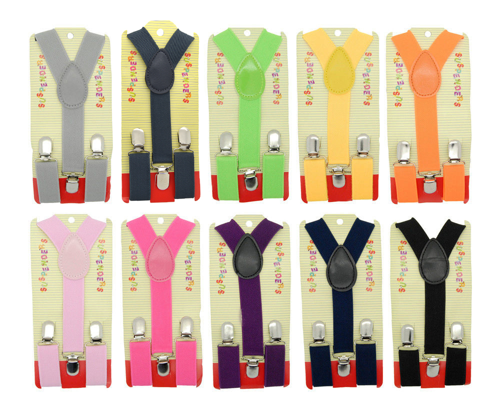 Children Clip-On Y-Back Elastic Suspenders for Boys Girls