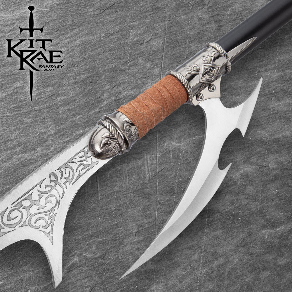 Kit Rae Ellexdrow War Spear with Art Print | Fantasy Design | 70 1/2" Overall