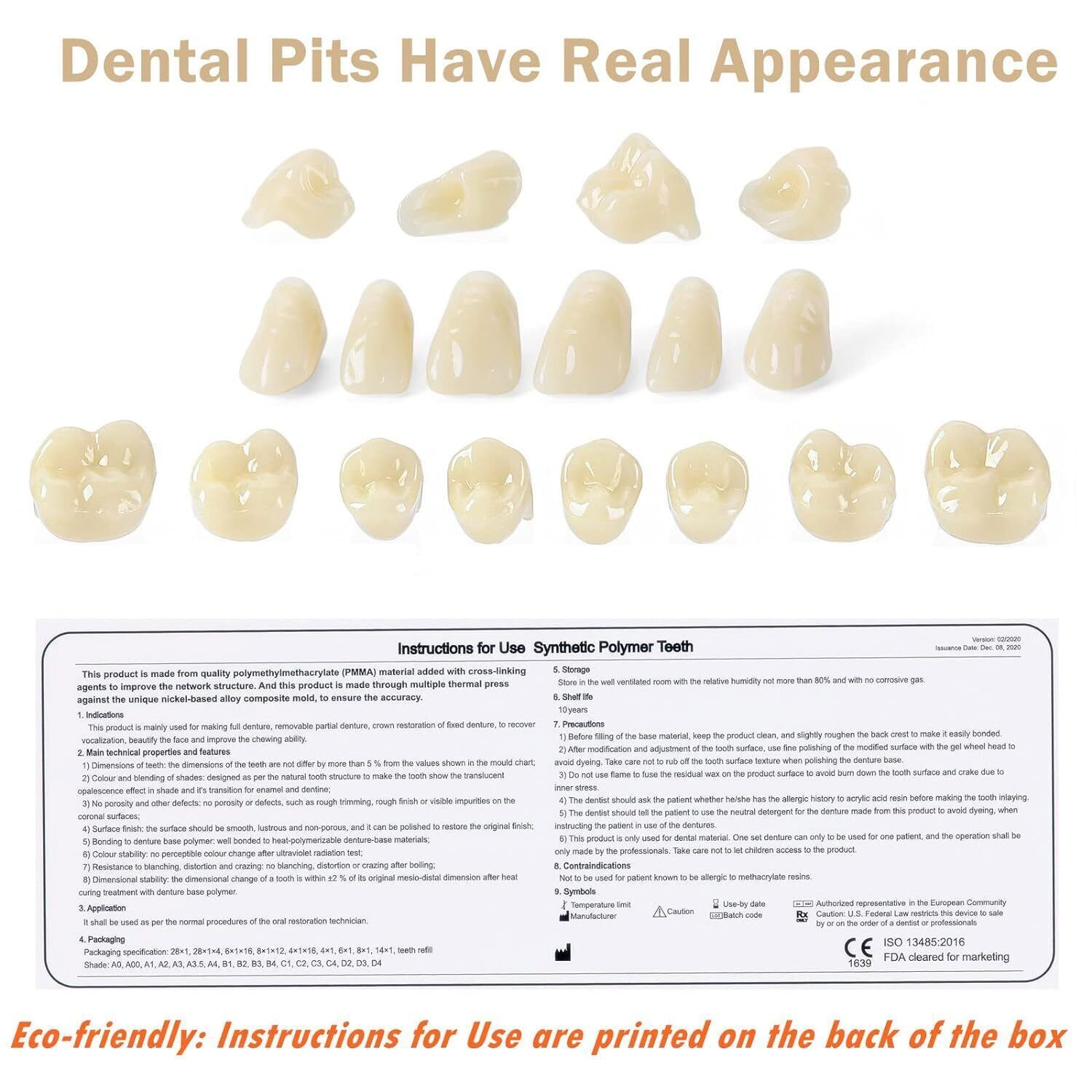 28/112Pcs JMU Dental Acrylic Resin Denture Synthetic False Teeth A1/A2/A3, T6/T8