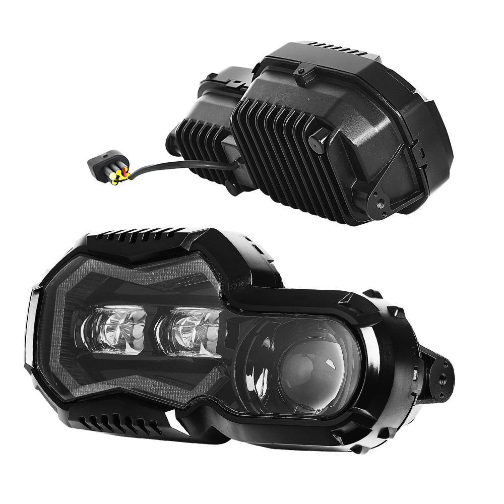 DOT Black LED Headlight Assembly Hi/Lo DRL Lamp EMC For BMW F800GS F700GS F650GS