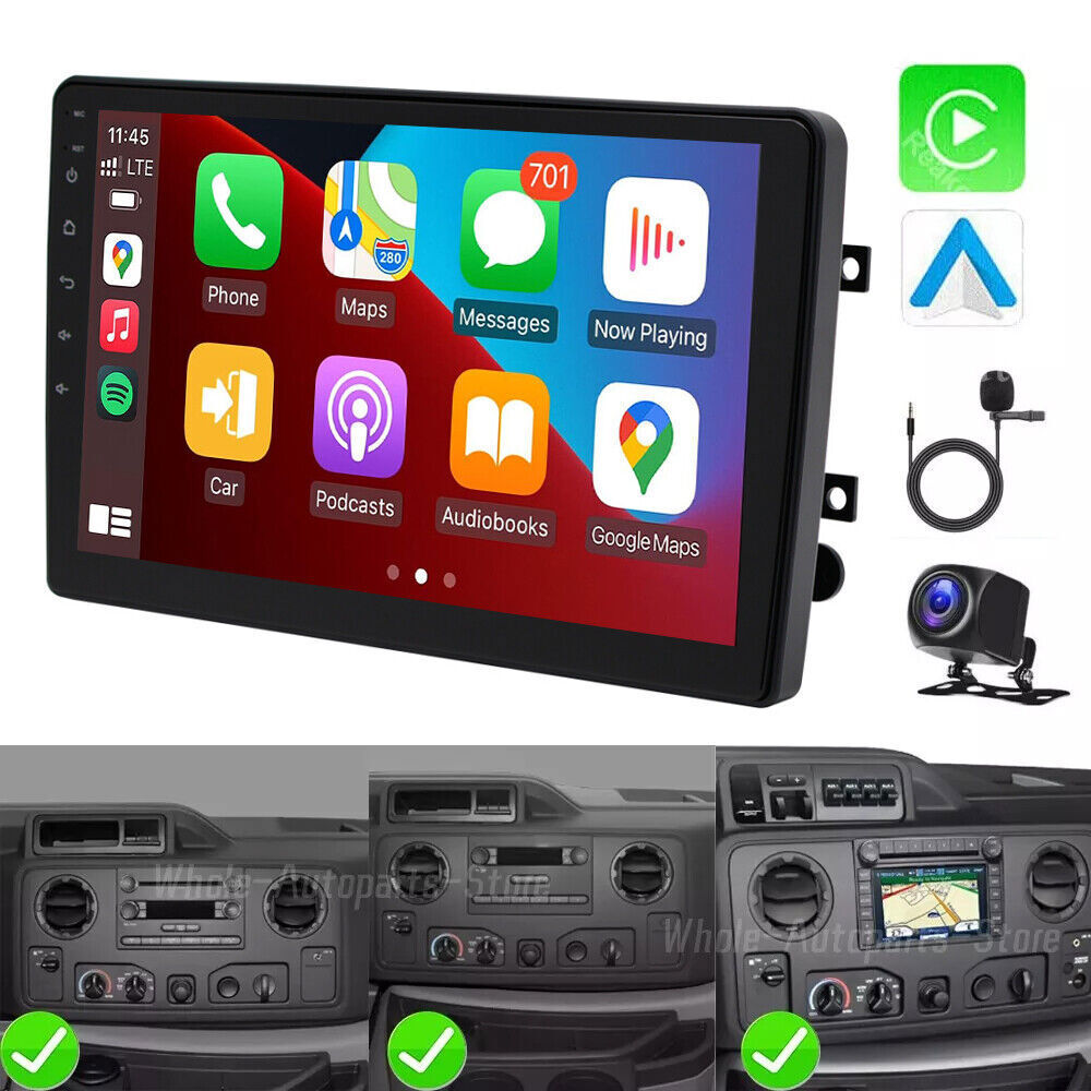 10" For 2009-2013 Ford E150 E250 E350 Apple Carplay Android 13 Stereo Radio GPS