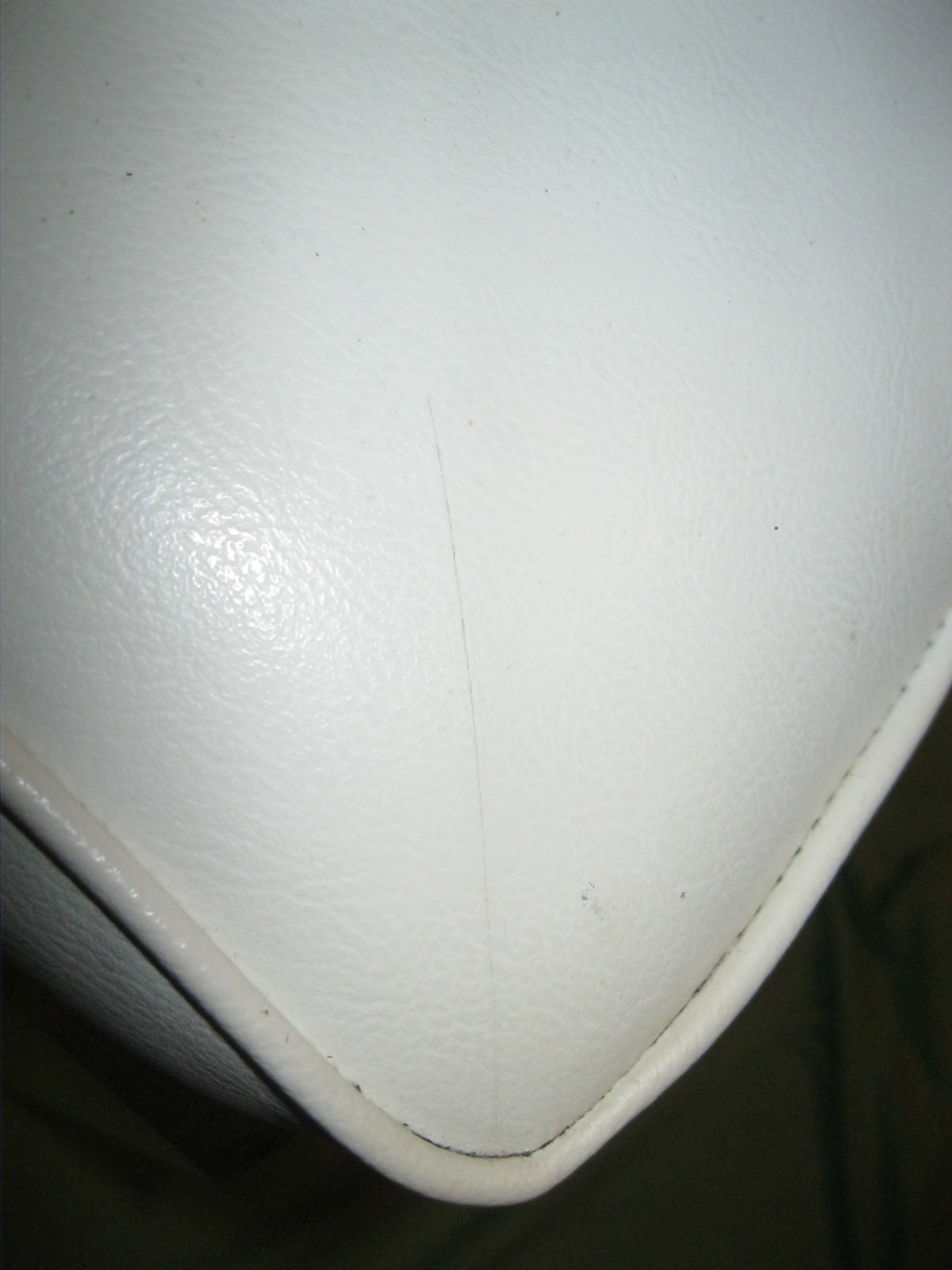 Vintage 1970's MCM Heavy Lucite RIALTO Vanity Stool WATERFALL BENCH Vinyl Seat