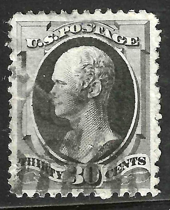 Sc #165 Face Free Cancel Small Fault 30 Cent Hamilton Banknote 1873 $150 US87A31