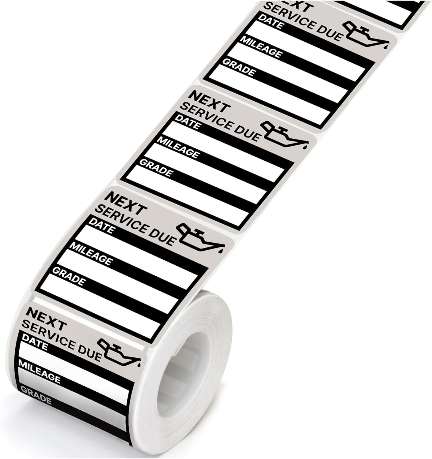 300 Oil Change Stickers, 2"x2" Easy Write Vinyl Labels, No Residue