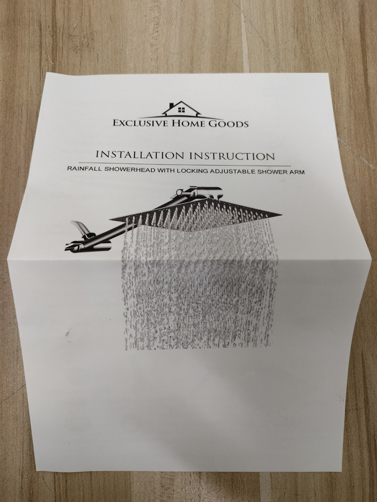 Luxury 10" Square Rainfall Shower Head Stainless Steel and Arm NEW