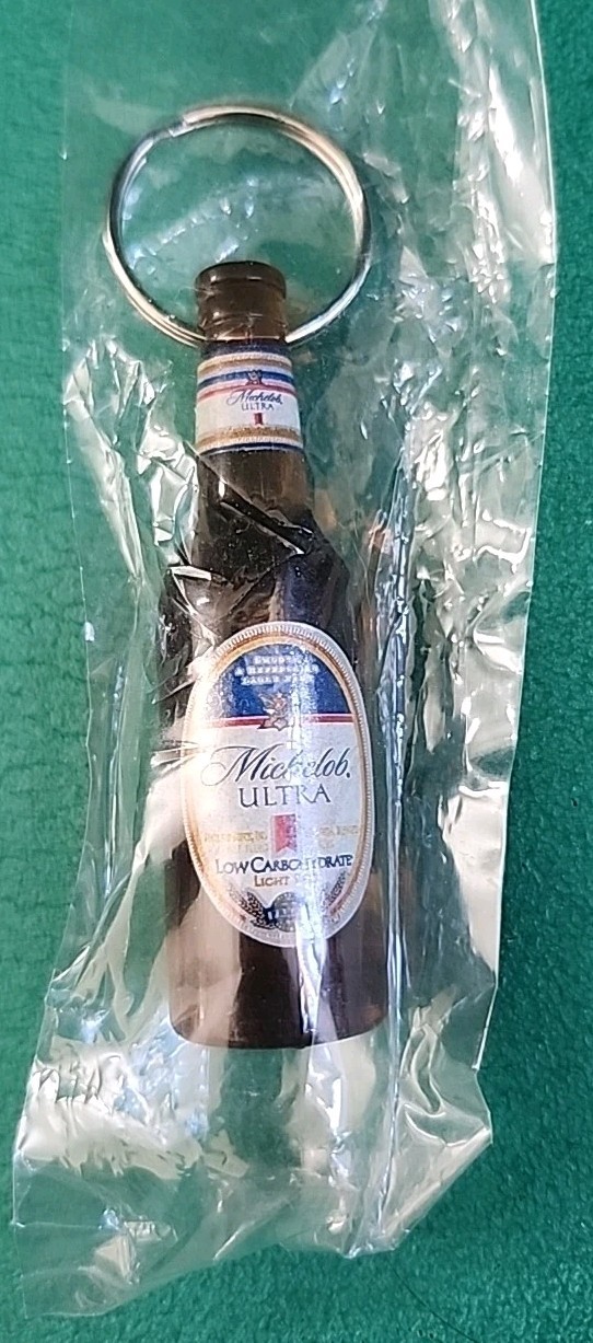 Vintage 2002 MICHELOB ULTRA BOTTLE OPENER Keychain Promotion Replica Bottle