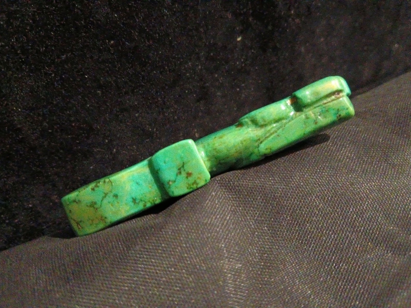 Chinese Old Turquoise Hand Carved *Horse* 2Faces Pendant